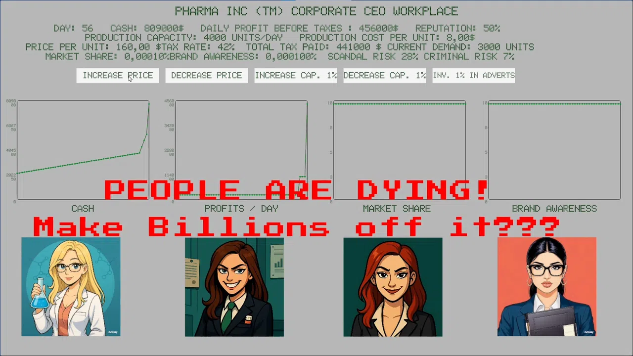 PHARMA INC SIMULATOR - Ethics not included.  Screenshot 1