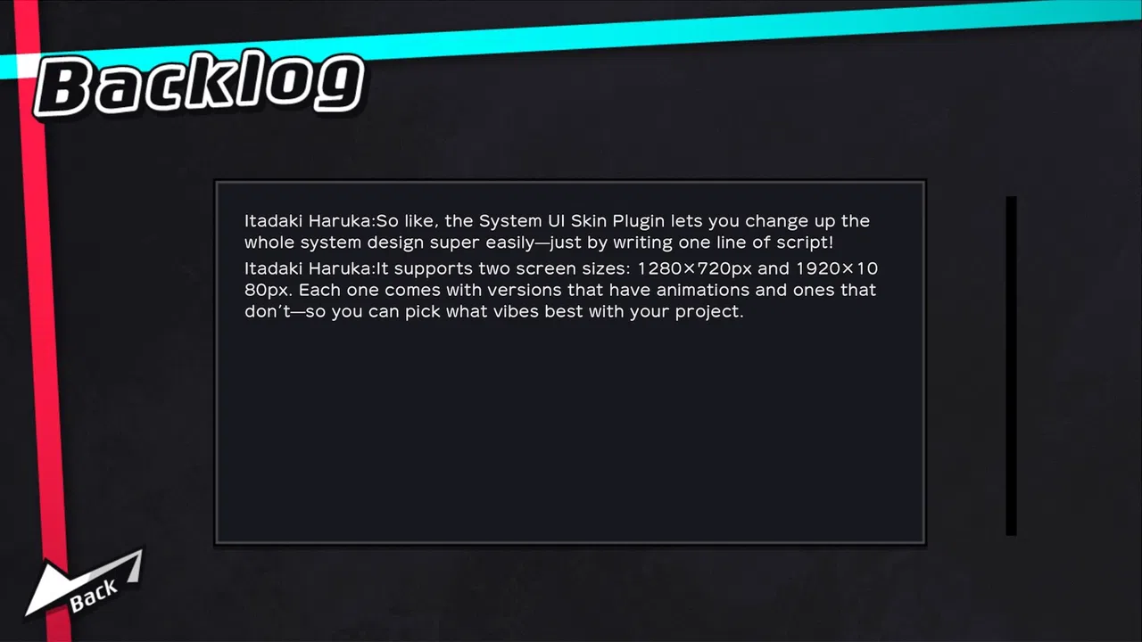 Tyrano Studio - System UI Skin Plugin #1 Screenshot 5