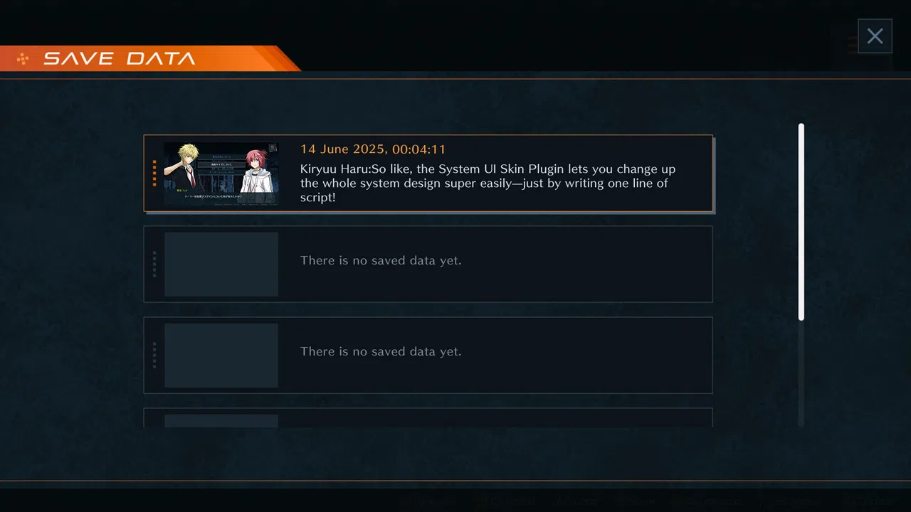 Tyrano Studio - System UI Skin Plugin #2 Screenshot 2