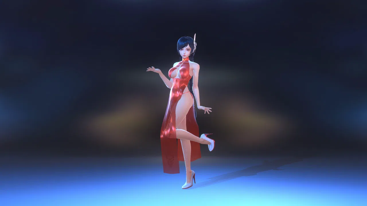 Angel Legion-DLC High-Slit Cheongsam (Red) Screenshot 4