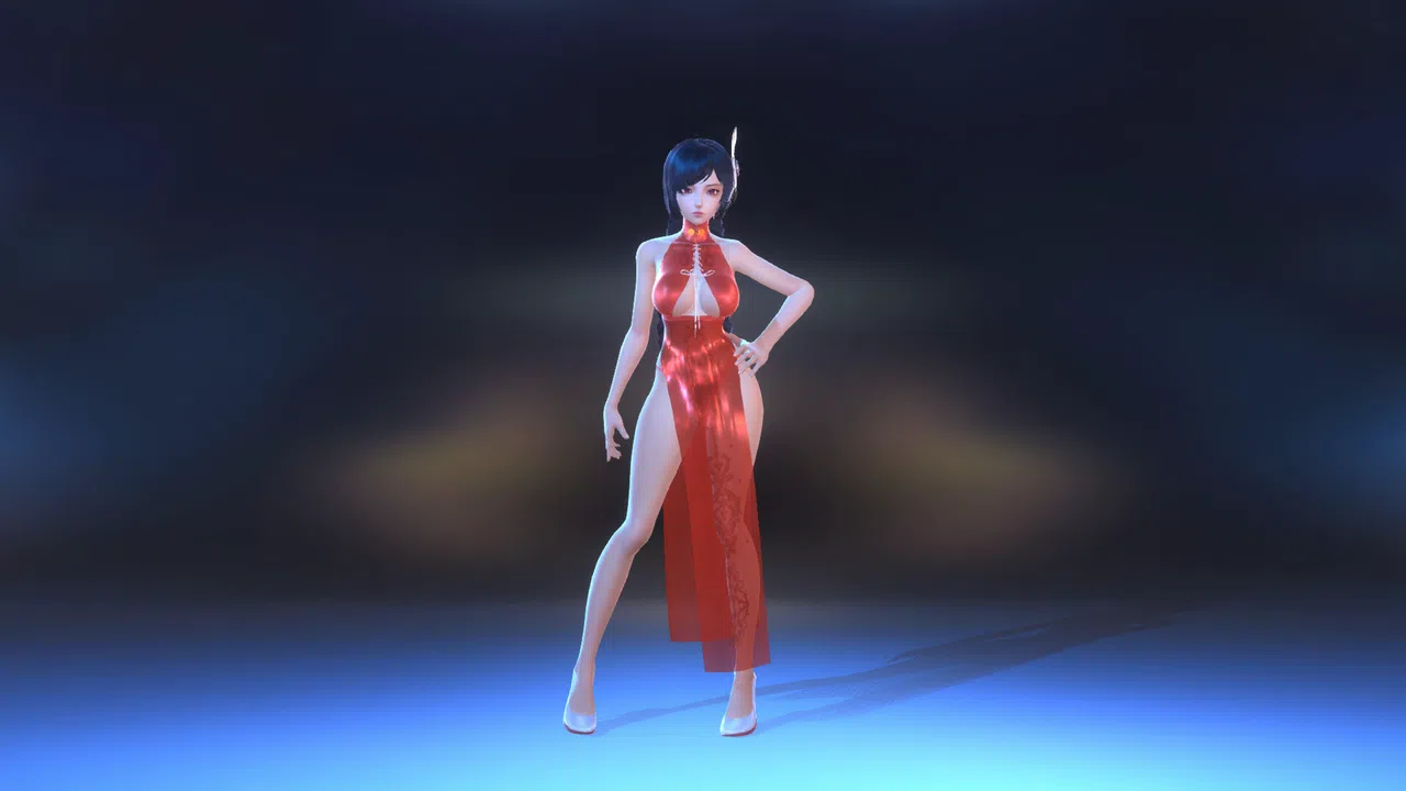Angel Legion-DLC High-Slit Cheongsam (Red) Screenshot 3