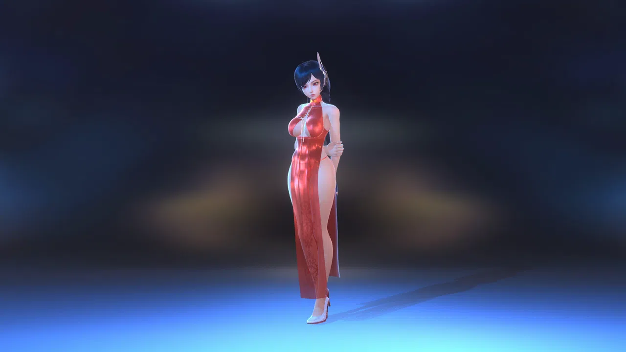 Angel Legion-DLC High-Slit Cheongsam (Red) Screenshot 0