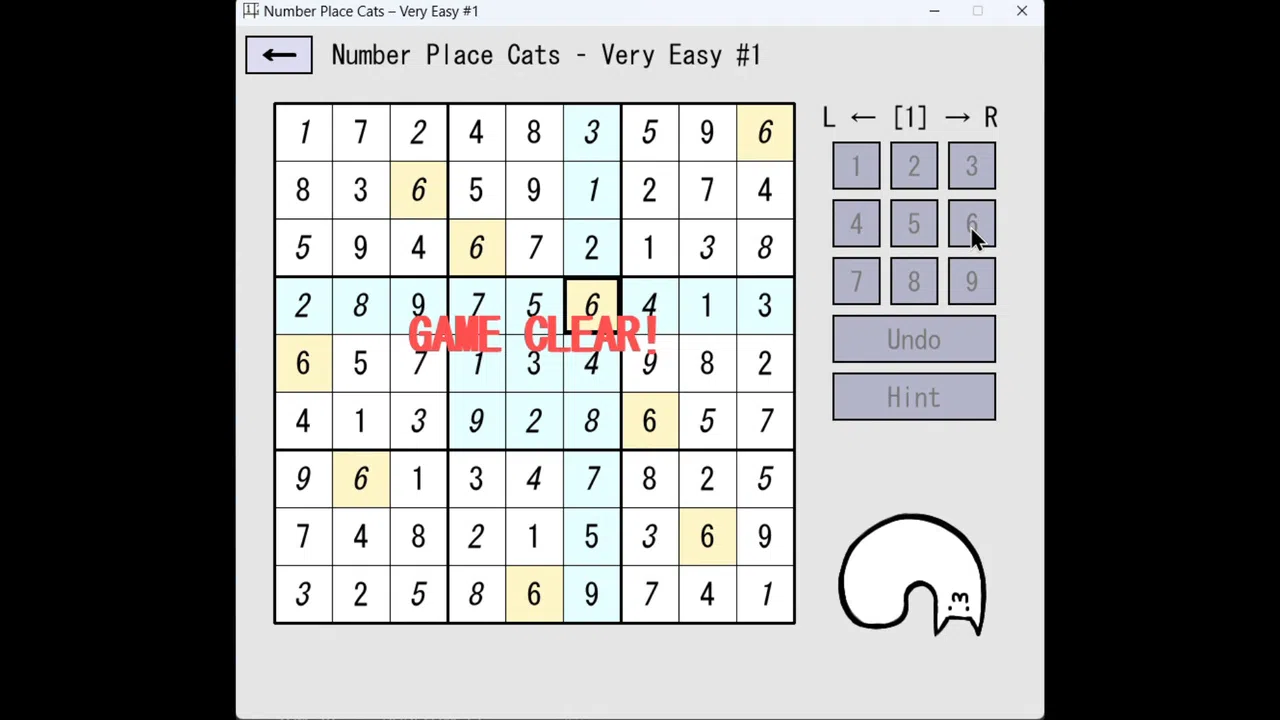 Number Place Cats Screenshot 4