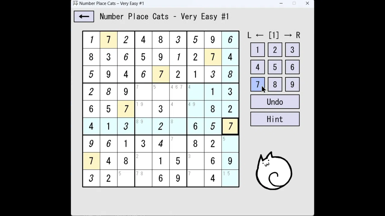 Number Place Cats Screenshot 3
