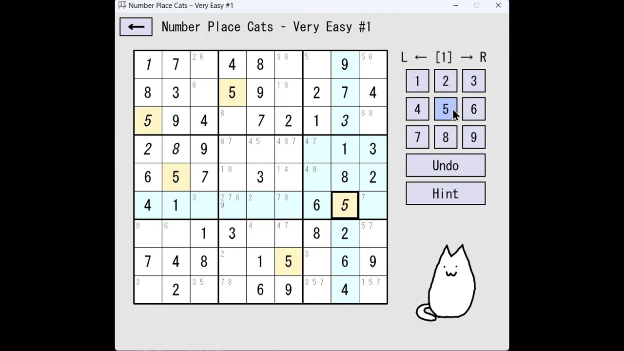 Number Place Cats Screenshot 1