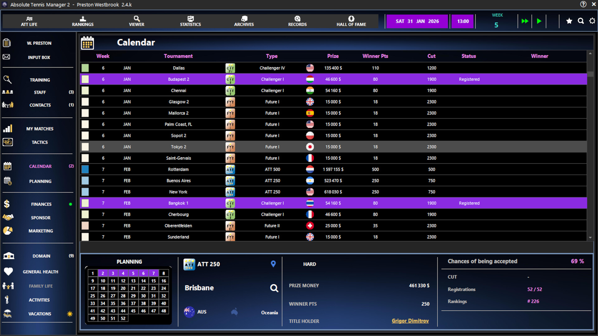 Absolute Tennis Manager 2 Screenshot 3