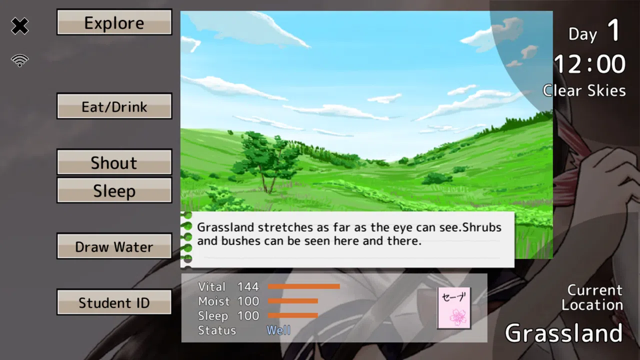 Long Black-Haired Schoolgirl Survival Simulation Game Demo Screenshot 2