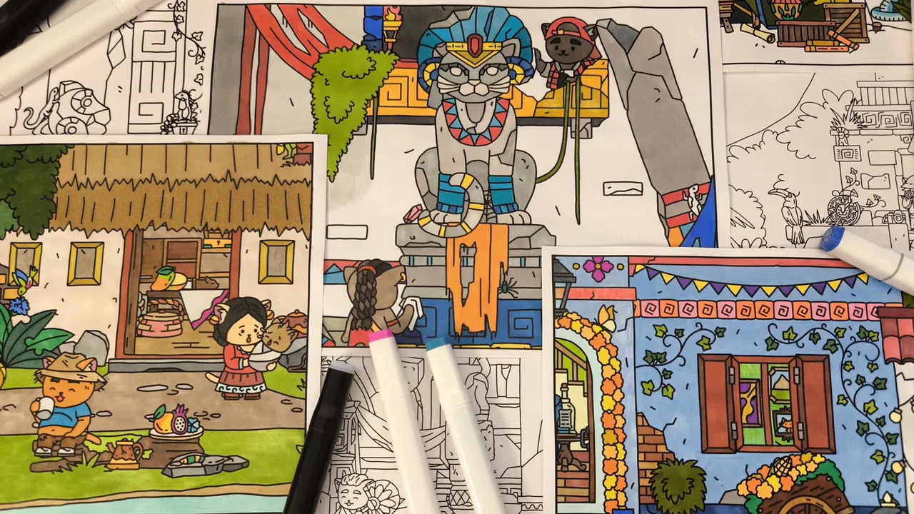 FIND ALL 8: The road to the Maya - Coloring Book Screenshot 5
