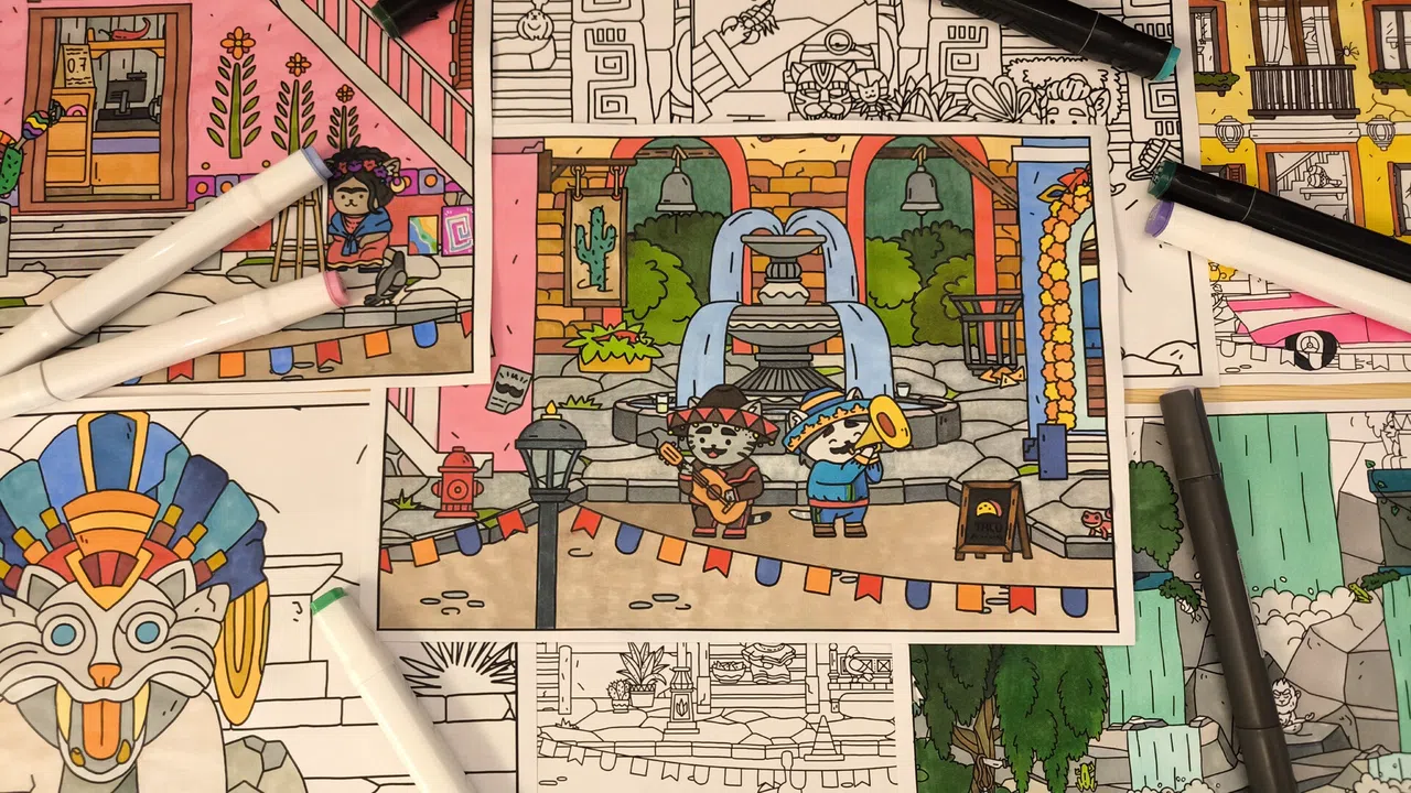 FIND ALL 8: The road to the Maya - Coloring Book Screenshot 8