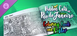 Hidden Cats in Rio de Janeiro - Printable PDF Coloring Book and Poster