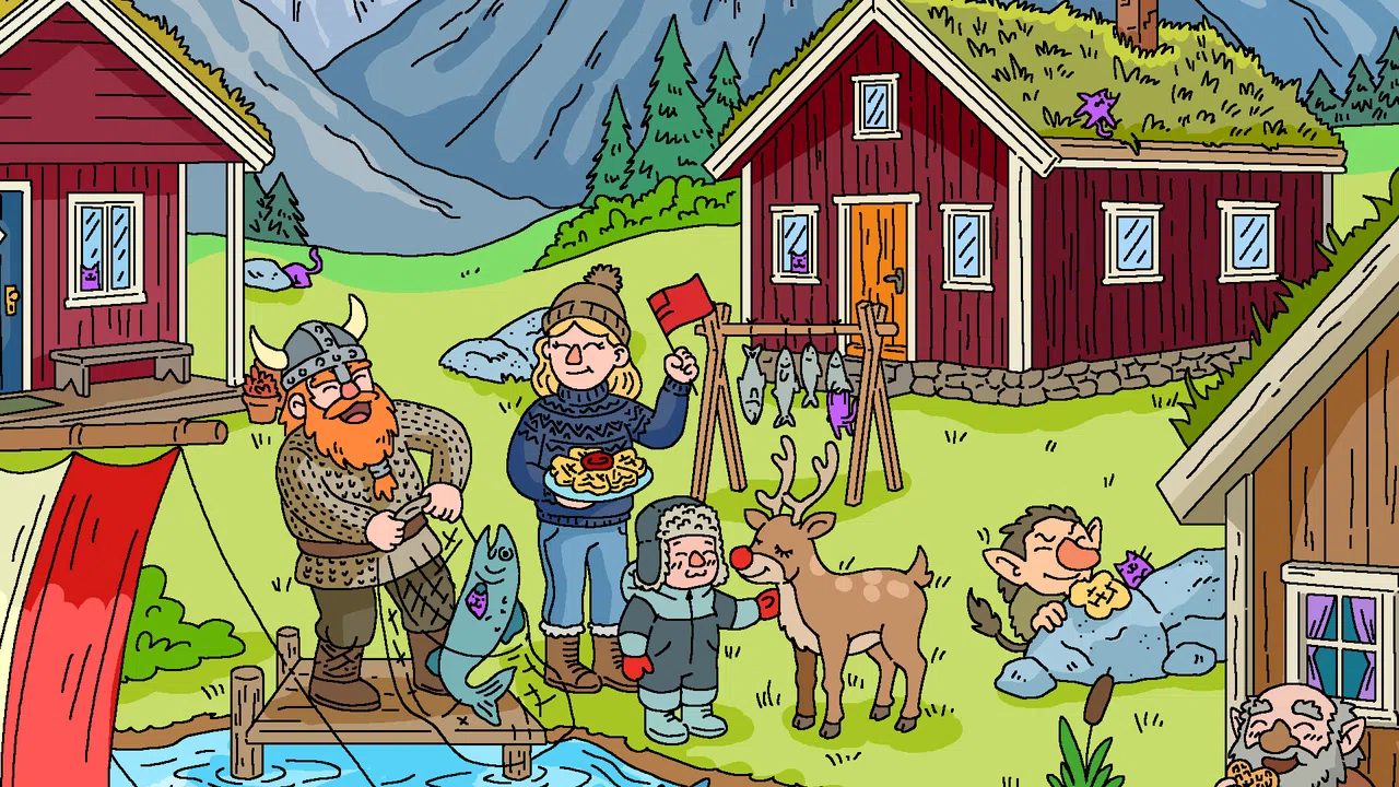 100 Cats Lost in Norway Find & Color Screenshot 4