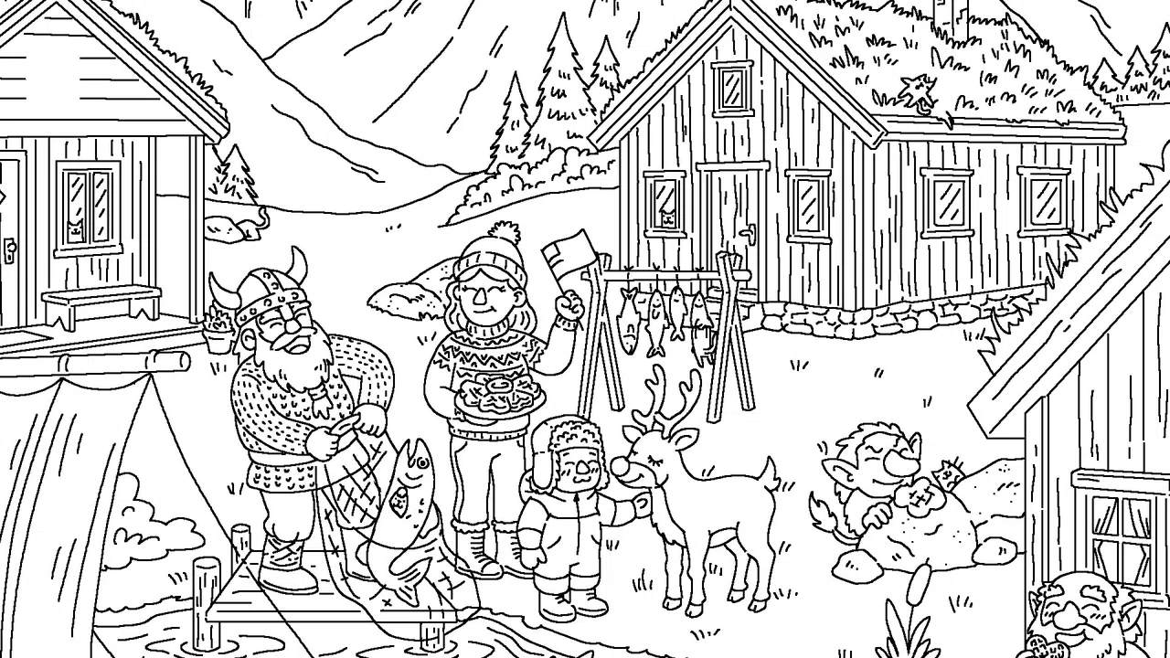 100 Cats Lost in Norway Find & Color Screenshot 3