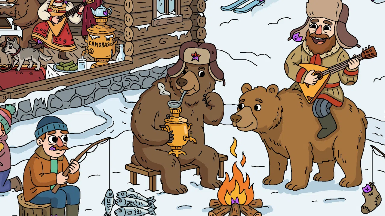  100 Cats Lost in Russia Find & Color Screenshot 2