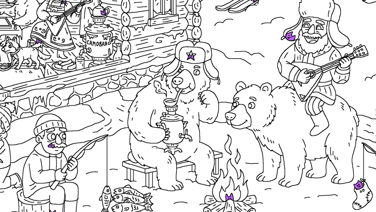  100 Cats Lost in Russia Find & Color Screenshot 1