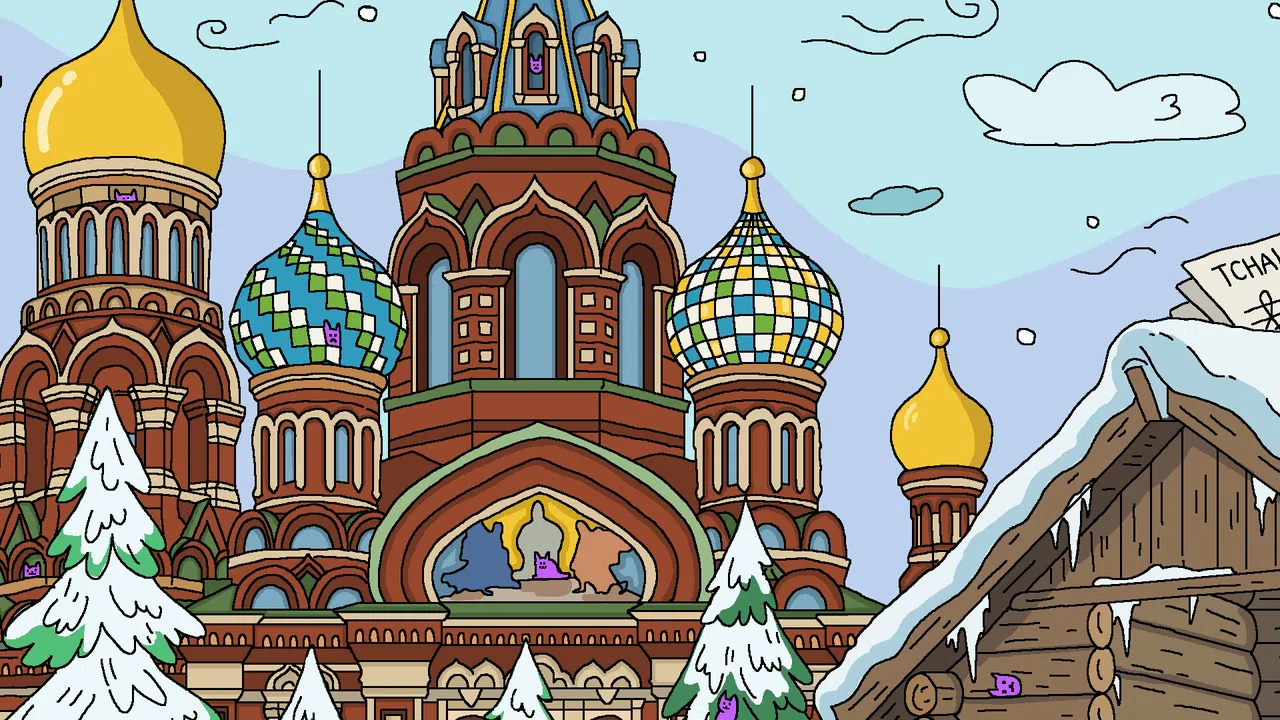  100 Cats Lost in Russia Find & Color Screenshot 4