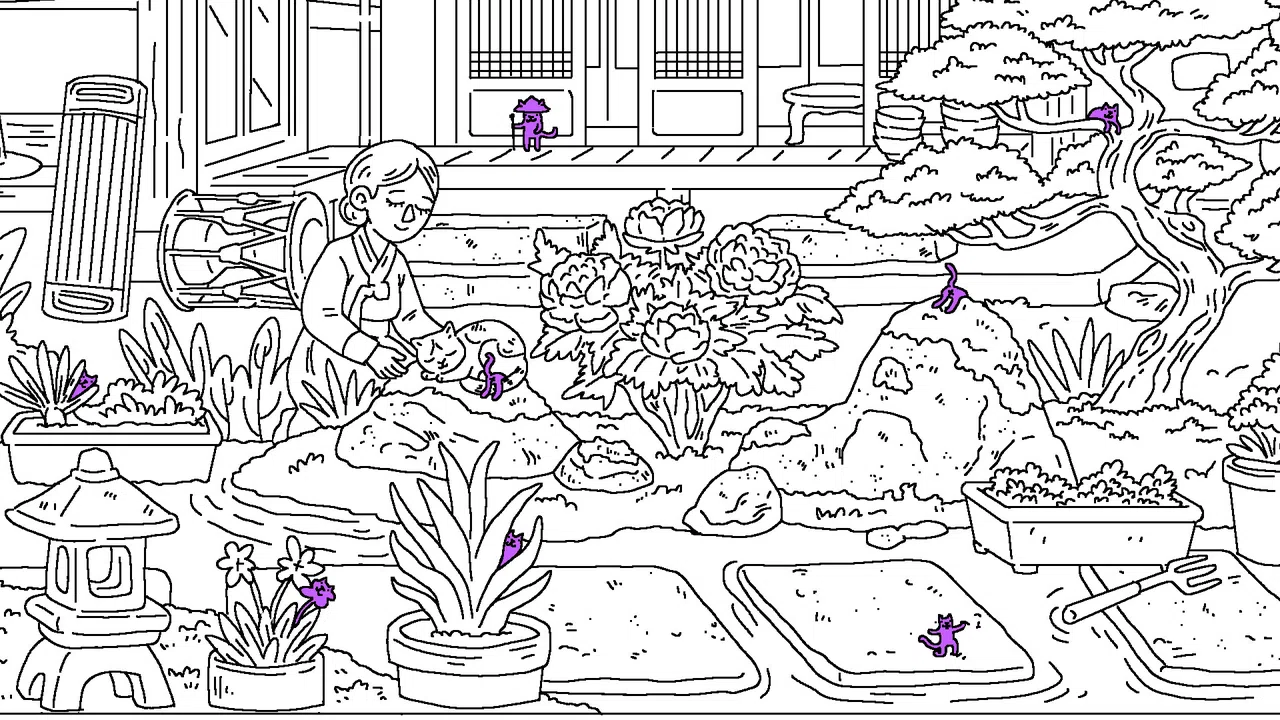 100 Cats Lost in South Korea Find & Color Screenshot 1