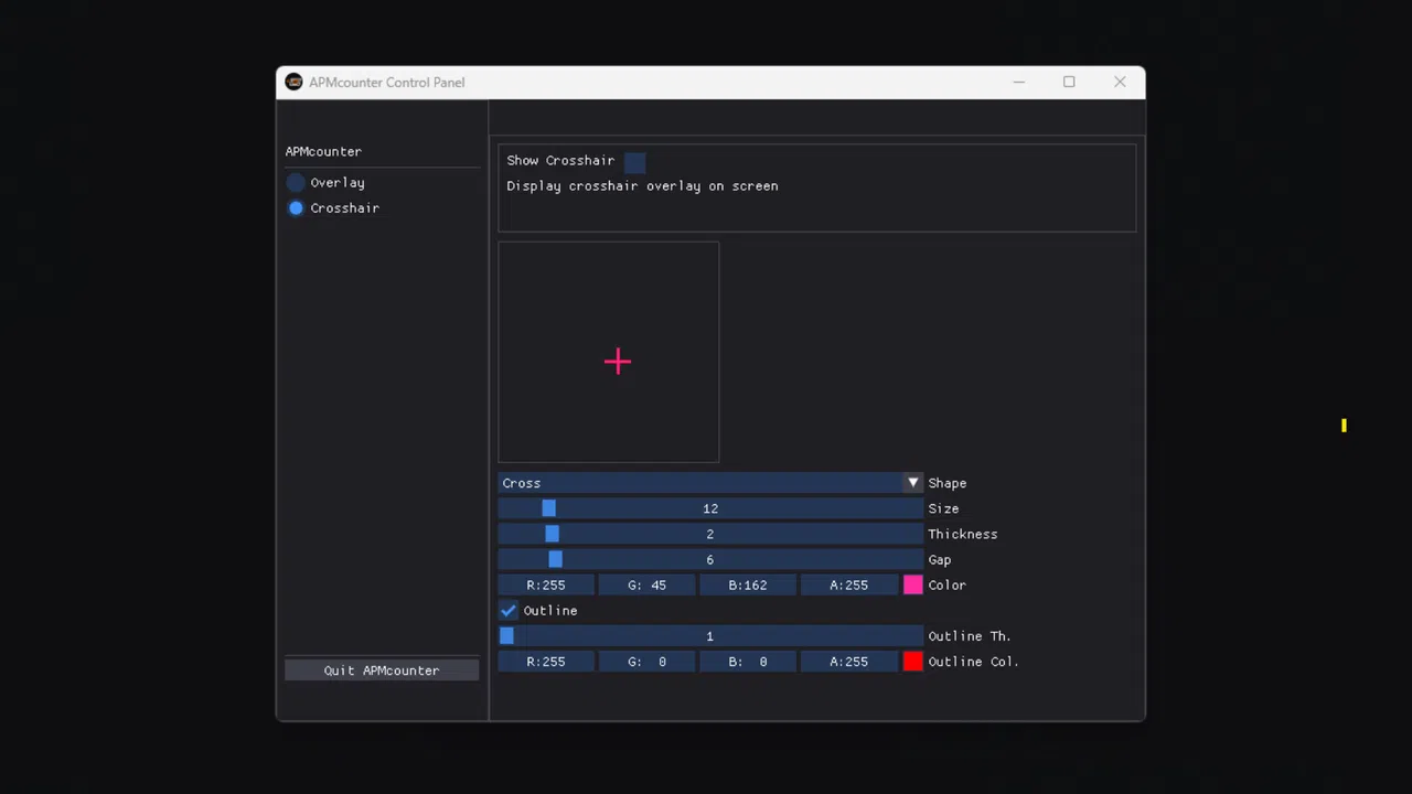 APMcounter - Crosshair & Input overlay Screenshot 0