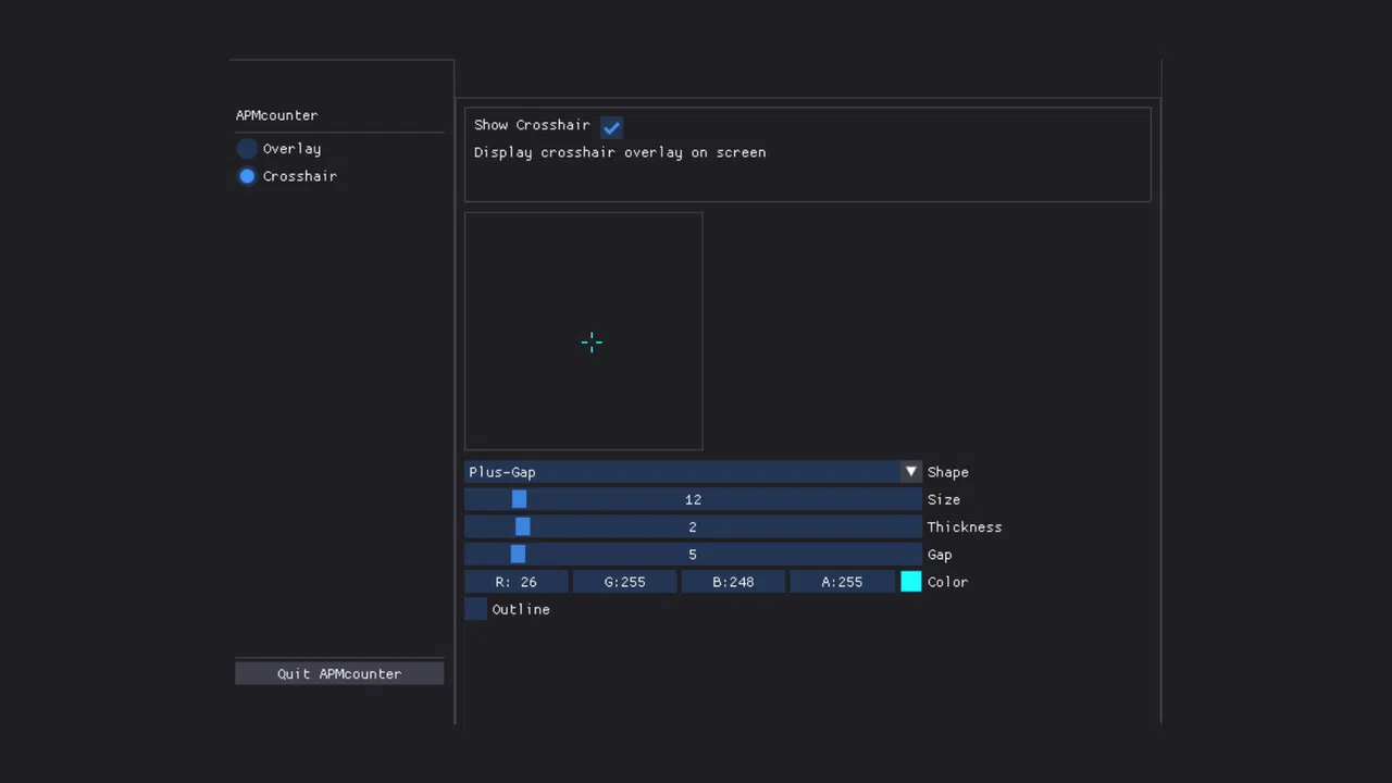 APMcounter - Crosshair & Input overlay Screenshot 4