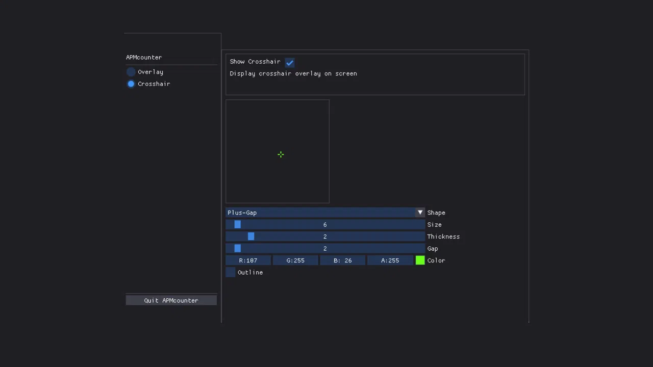 APMcounter - Crosshair & Input overlay Screenshot 3