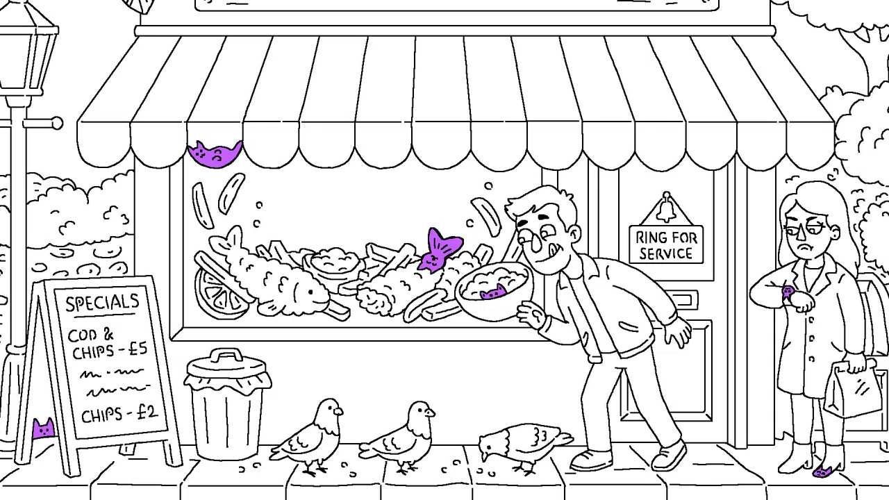 100 Cats Lost In England 2 Find & Color Screenshot 1