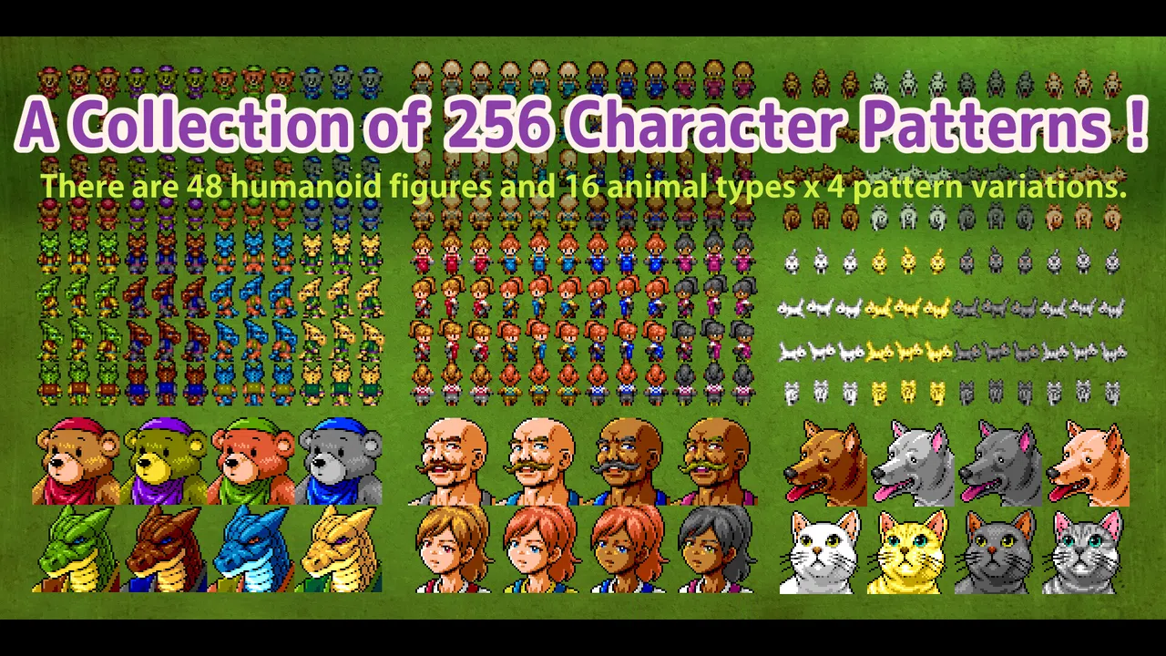 RPG Maker MZ - MEGA FANTASY Walking NPCs and Faces Screenshot 1