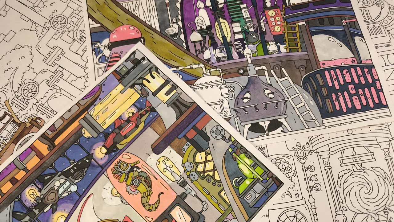 FIND KITTENS 4: Aetherpunk - Coloring Book Screenshot 3