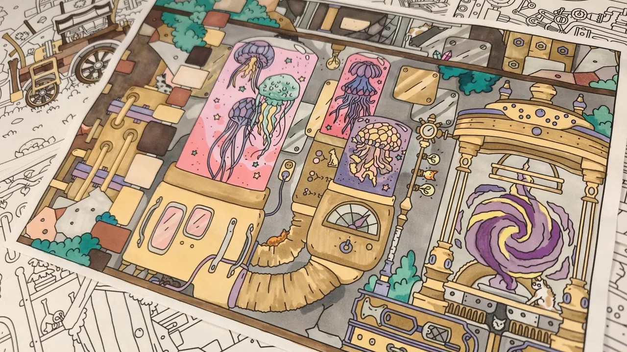 FIND KITTENS 4: Aetherpunk - Coloring Book Screenshot 5