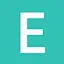 E cyan icon