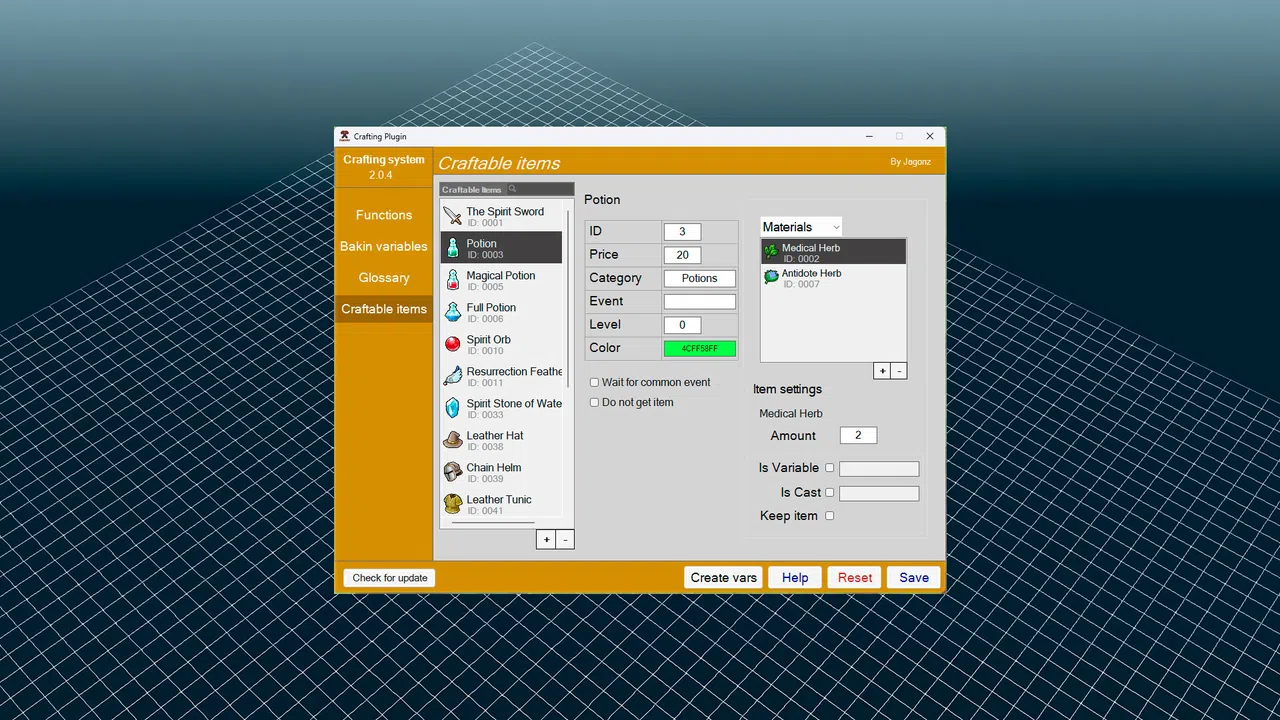 RPG Developer Bakin Crafting System Screenshot 0