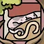 Cat under a mushroom cap icon