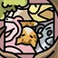 Cat in the toys icon