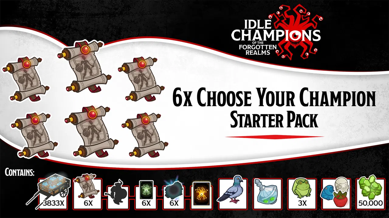 Idle Champions - 6x Choose Your Champion Starter Pack Screenshot 0