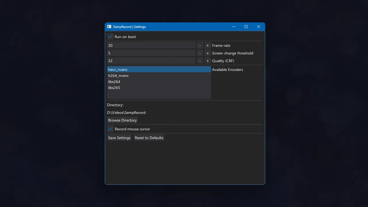 SempRecord Screenshot 1