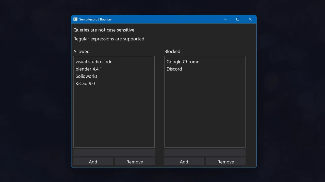 SempRecord Screenshot 2
