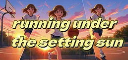 running under the setting sun