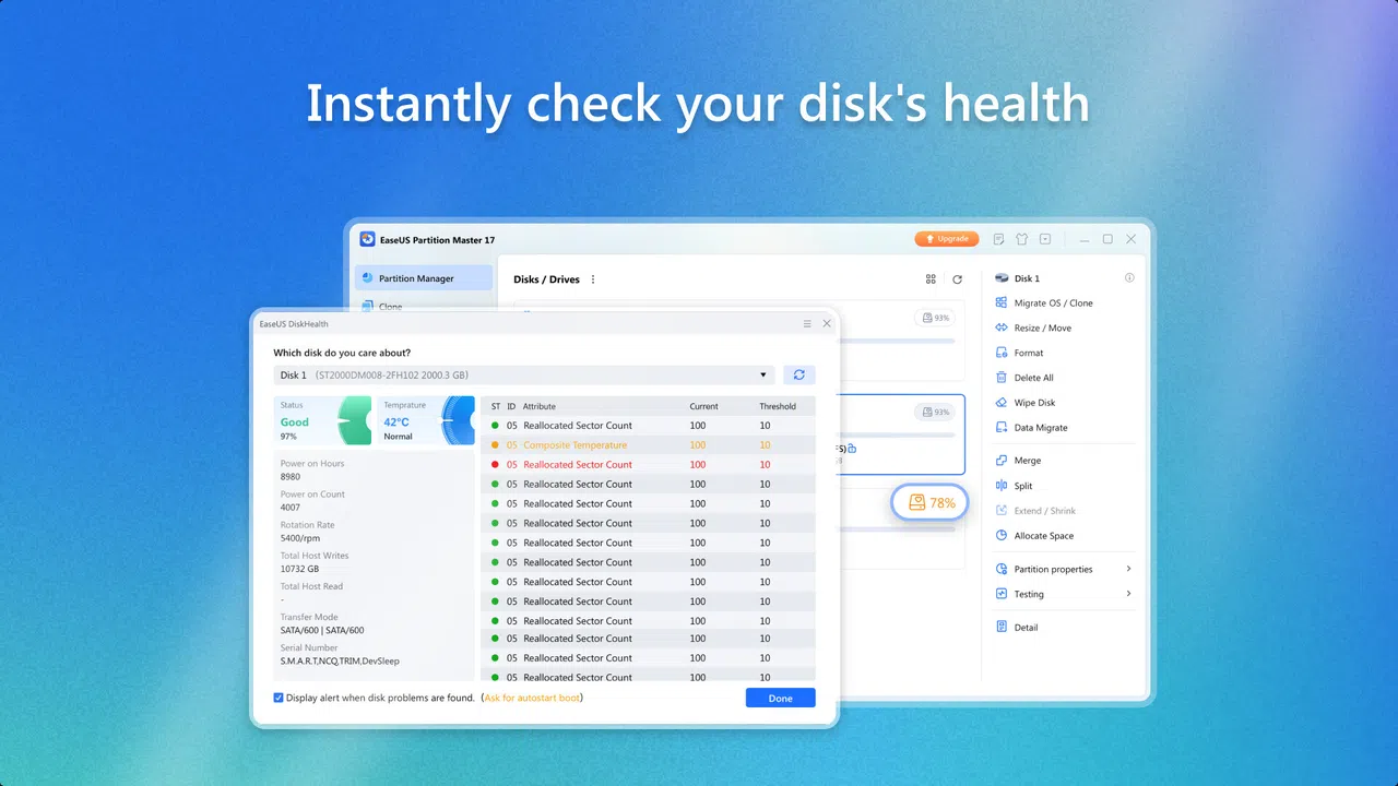 EaseUS Partition Master Screenshot 1