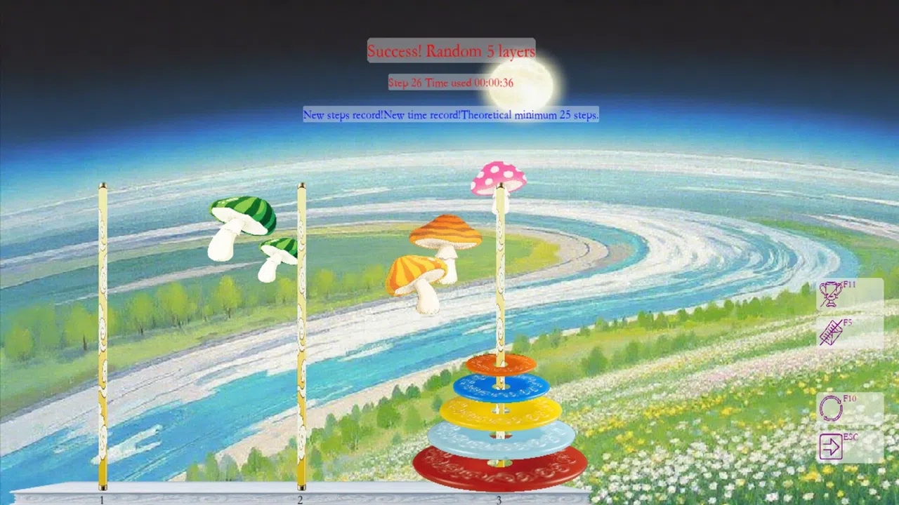 Colorful Tower of Hanoi Screenshot 2