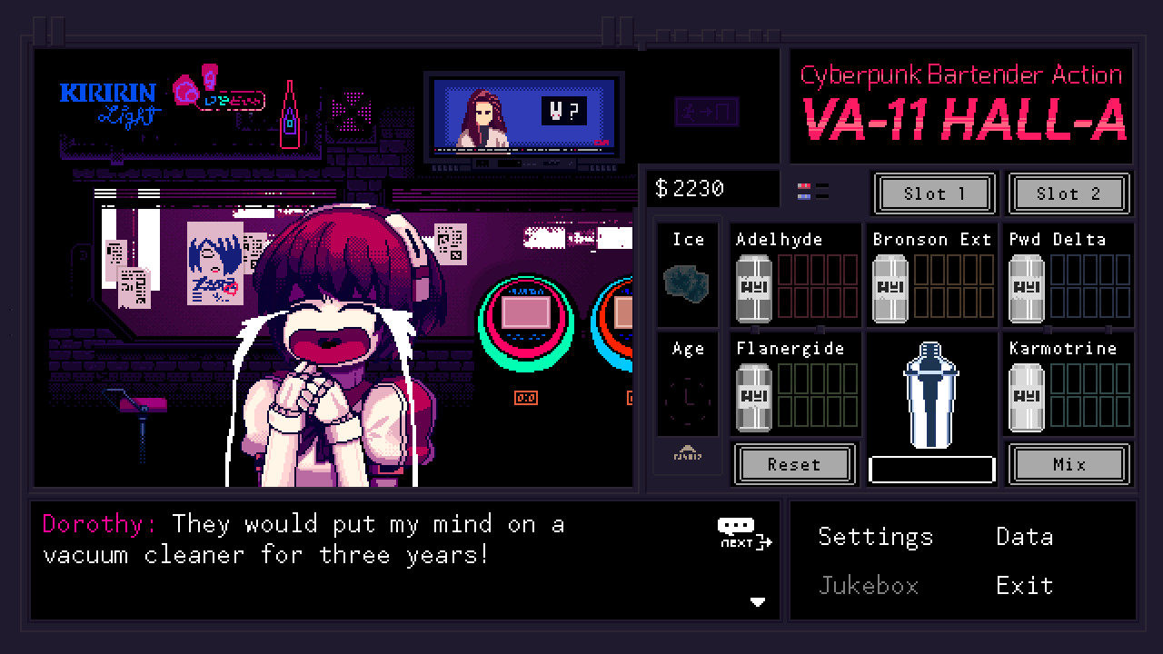 VA-11 Hall-A: Cyberpunk Bartender Action Screenshot 0