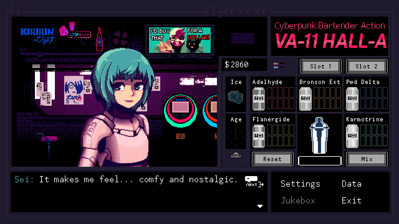 VA-11 Hall-A: Cyberpunk Bartender Action Screenshot 5
