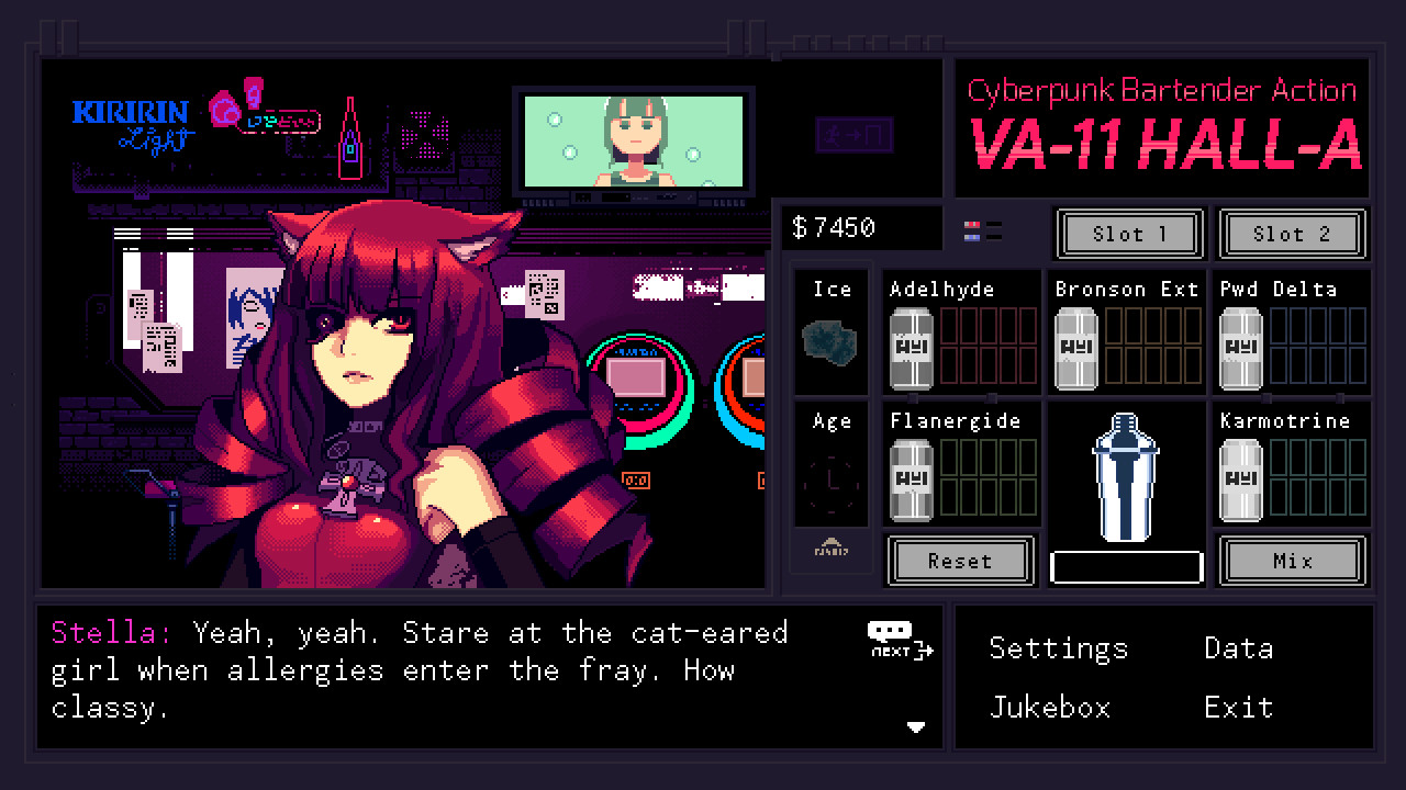 VA-11 Hall-A: Cyberpunk Bartender Action Screenshot 2