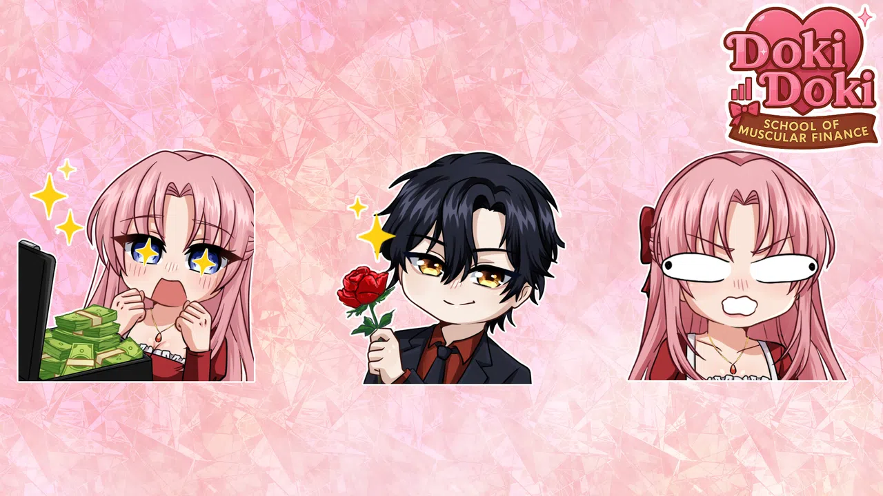 Doki Doki: School of Muscular Finance - Chibistickers Screenshot 0
