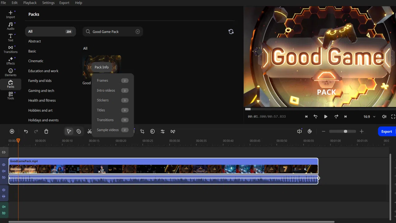 Movavi Video Editor 2026 - Good Game Pack Screenshot 0