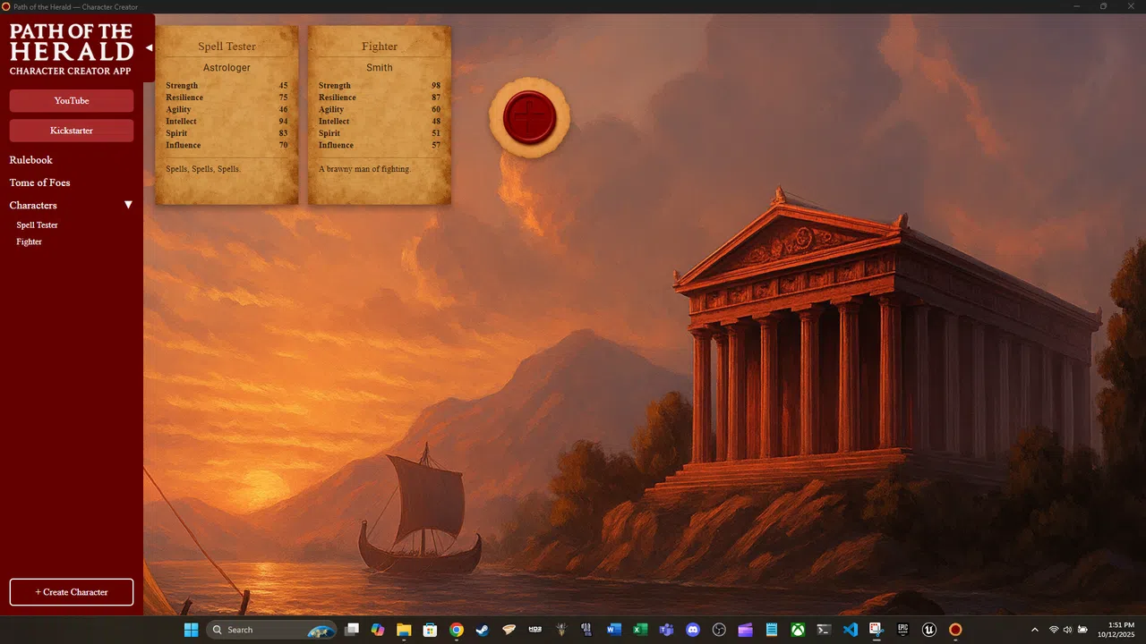 Path of the Herald: Character Creator Screenshot 0