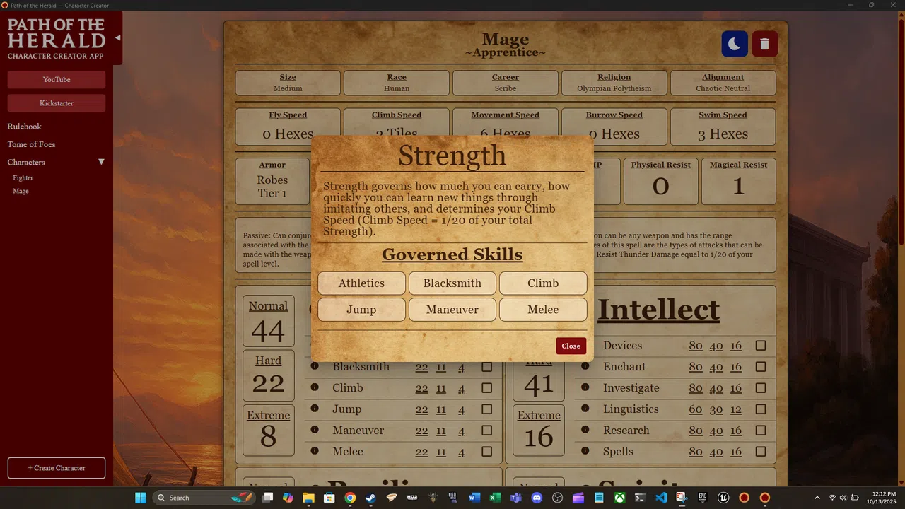Path of the Herald: Character Creator Screenshot 3