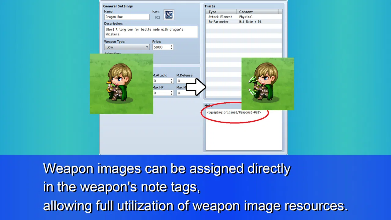 RPG Maker MZ - SV Equip Sprite Expansion Plugin Screenshot 0