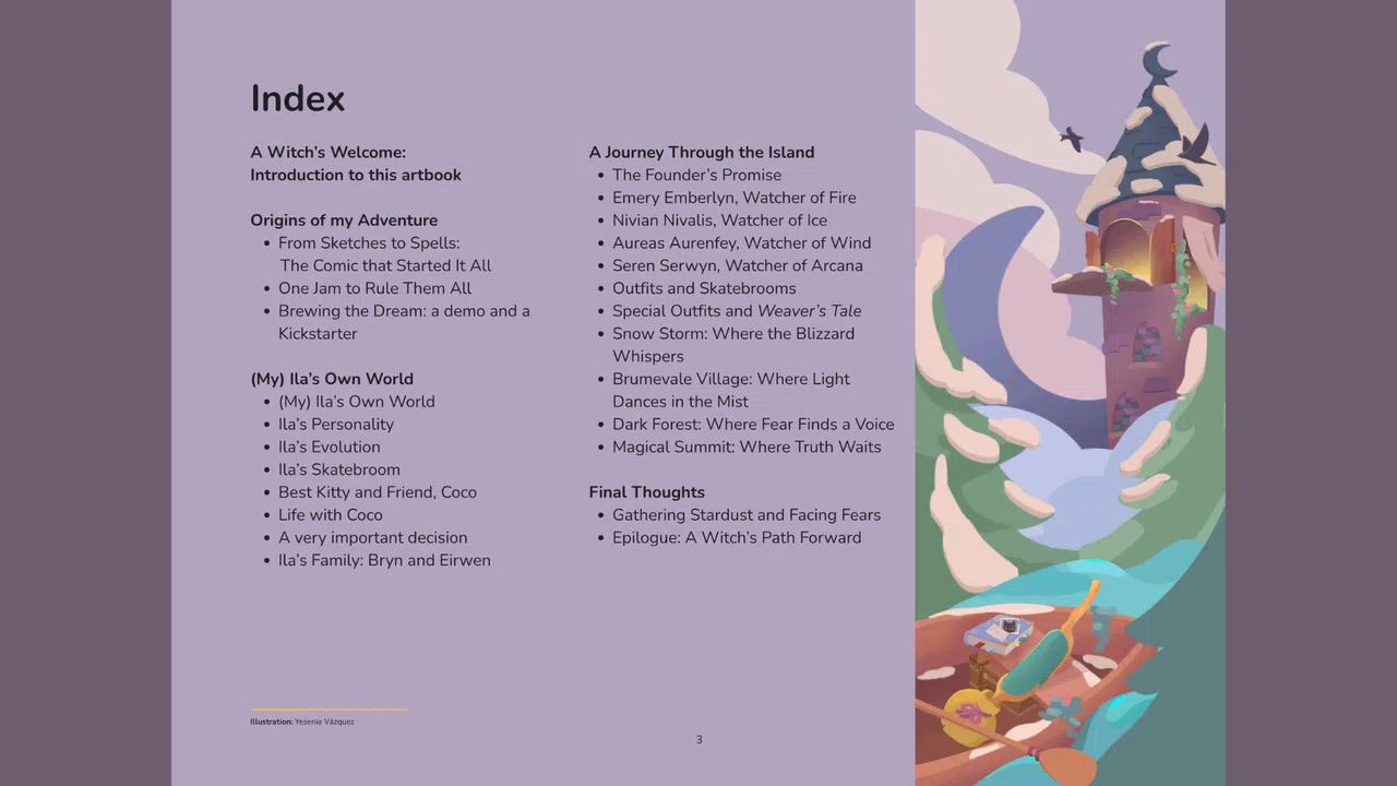 ILA: A Frosty Glide – Digital Artbook & Storytelling Screenshot 0