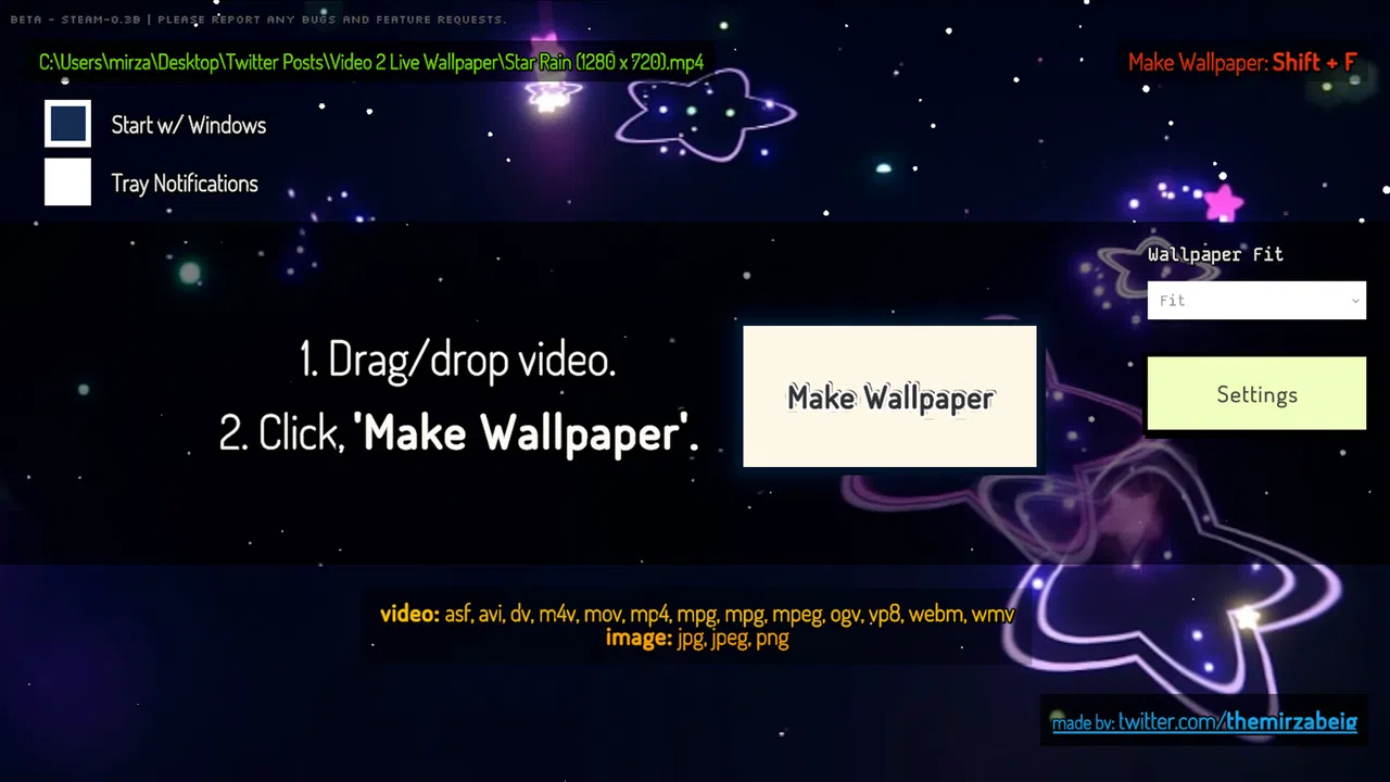 Video 2 Live Wallpaper - Star Rain (Video Wallpaper) Screenshot 0