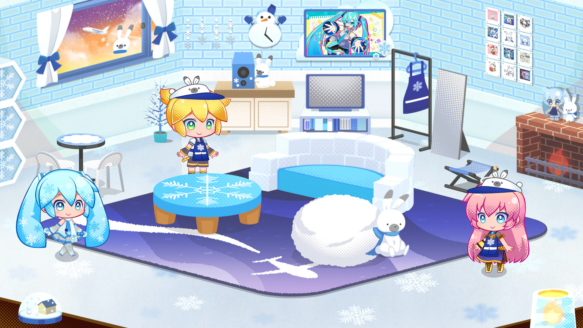 Hatsune Miku Logic Paint S+ SNOW MIKU Sky Town Screenshot 3