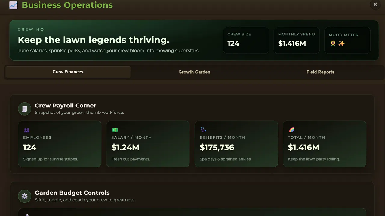 Lawn Care Clicker Deluxe Screenshot 1