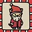 The cat in Santa's costume